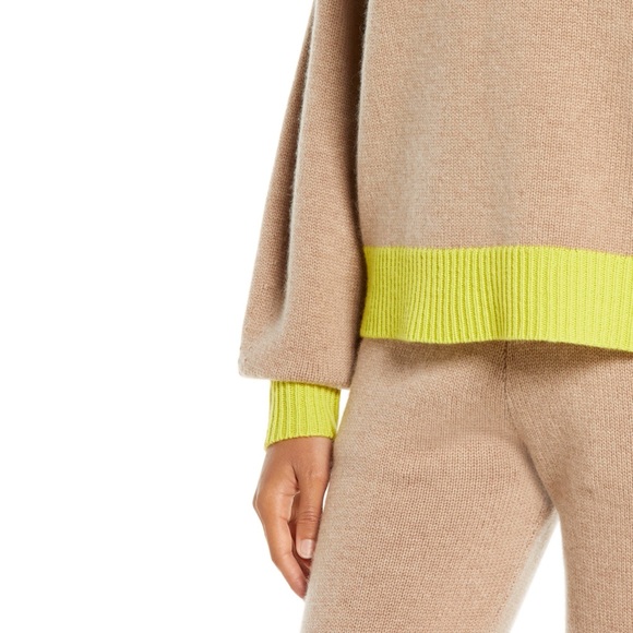 UGG Renata Contrast Trim Cashmere Blend Sweater, Size Medium 🤩 BR1-E - Picture 3 of 9